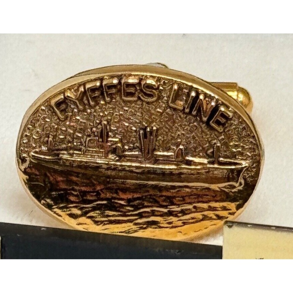 Vintage Fyffes Line Passenger Banana Boat Gold Tone Windsor‎ Cufflinks